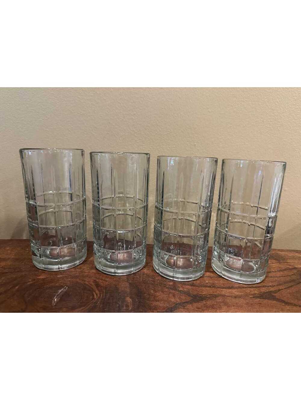Anchor Hocking Anchor Tartan Glasses Iced Tea Glass 16 oz Set of 4